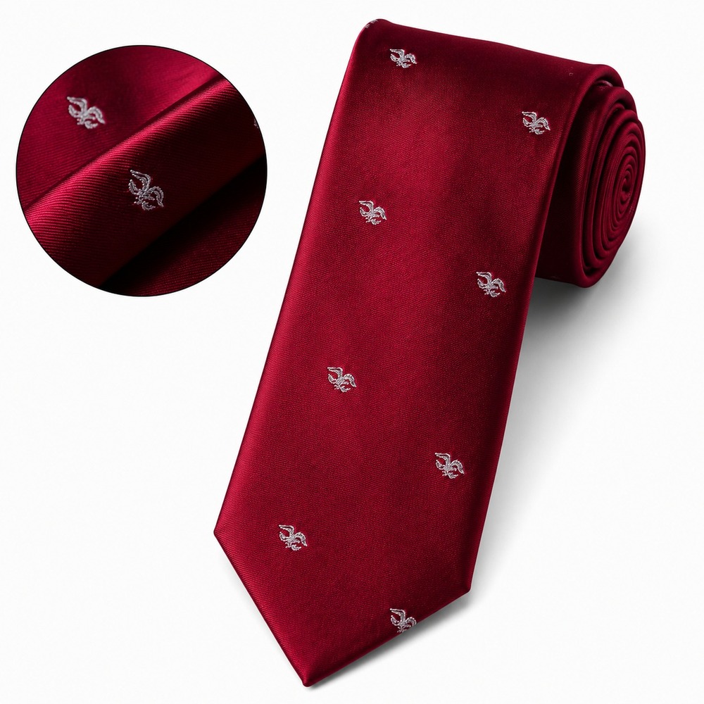 The President Classic Men's Formal Necktie Red Patterned Silk Blend XL W3.5